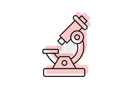 Illustration for Microscope color shadow line icon , vector, pixel perfect, illustrator file - Royalty Free Image