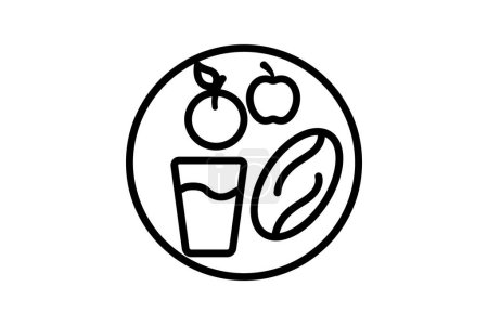 Iftar Plate icon, meal, food, breaking fast, iftar plate evening meal line icon, editable vector icon, pixel perfect, illustrator ai file