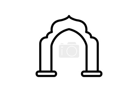 Illustration for Islamic Arches icon, arches, architecture, islamic architecture, islamic arches architectural feature line icon, editable vector icon, pixel perfect, illustrator ai file - Royalty Free Image