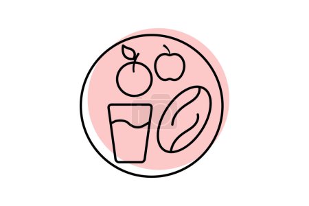 Iftar Plate icon, meal, food, breaking fast, iftar plate evening meal color shadow thinline icon, editable vector icon, pixel perfect, illustrator ai file