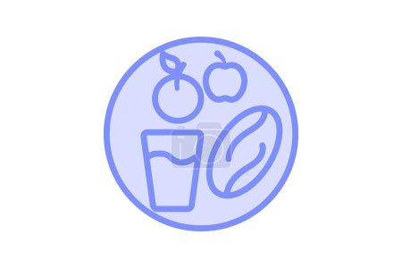 Iftar Plate icon, meal, food, breaking fast, iftar plate evening meal duotone line icon, editable vector icon, pixel perfect, illustrator ai file