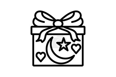 Icône Cadeaux de l'Aïd, cadeaux, célébration, icône, icône de ligne de cadeau, icône vectorielle modifiable, pixel parfait, fichier ai illustrateur