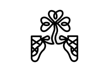 Téléchargez les illustrations : Irish Dancing Shoes icône, chaussures, irlandais, symbole, icône de ligne de danse, icône vectorielle modifiable, pixel parfait, fichier ai illustrateur - en licence libre de droit