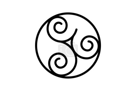 Illustration for Celtic Triskele icon, triskele, irish, symbol, spiral line icon, editable vector icon, pixel perfect, illustrator ai file - Royalty Free Image