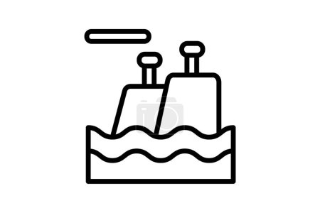 Illustration for Cliffs of Moher icon, cliffs, irish, symbol, natural landmark line icon, editable vector icon, pixel perfect, illustrator ai file - Royalty Free Image