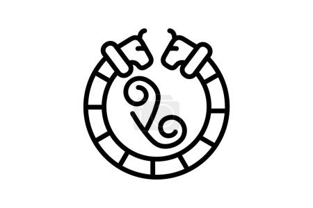 Icono de torc celta, torc, irlandés, símbolo, icono de línea de collar, icono de vector editable, píxel perfecto, archivo ai ilustrador