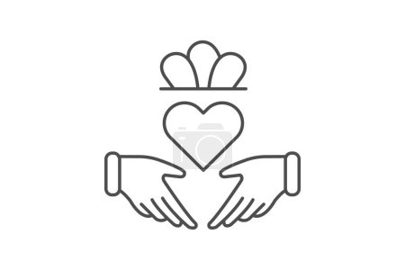 Illustration for Claddagh Ring icon, ring, irish, symbol, love thinline icon, editable vector icon, pixel perfect, illustrator ai file - Royalty Free Image