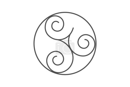 Illustration for Celtic Triskele icon, triskele, irish, symbol, spiral thinline icon, editable vector icon, pixel perfect, illustrator ai file - Royalty Free Image