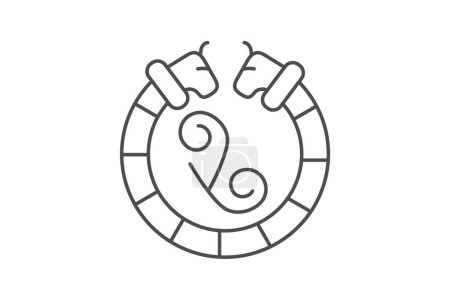 Icono de torc celta, torc, irlandés, símbolo, icono de línea delgada collar, icono de vector editable, píxel perfecto, archivo ai ilustrador