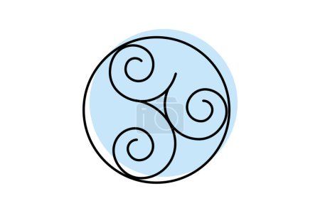 Illustration for Celtic Triskele icon, triskele, irish, symbol, spiral color shadow thinline icon, editable vector icon, pixel perfect, illustrator ai file - Royalty Free Image