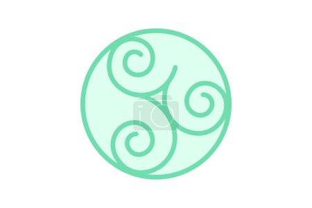 Illustration for Celtic Triskele icon, triskele, irish, symbol, spiral duotone line icon, editable vector icon, pixel perfect, illustrator ai file - Royalty Free Image