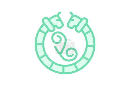 Celtic Torc icono, torc, irlandés, símbolo, collar duotone icono de línea, icono de vector editable, píxel perfecto, ilustrador ai archivo