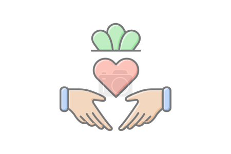 Illustration for Claddagh Ring icon, ring, irish, symbol, love lineal color icon, editable vector icon, pixel perfect, illustrator ai file - Royalty Free Image
