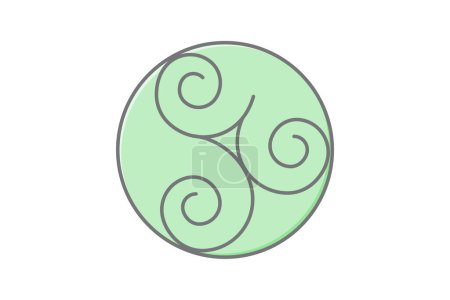 Illustration for Celtic Triskele icon, triskele, irish, symbol, spiral lineal color icon, editable vector icon, pixel perfect, illustrator ai file - Royalty Free Image