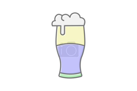 Icono de vidrio de pinta irlandesa, vidrio de pinta, irlandés, símbolo, icono de color lineal de cerveza, icono de vector editable, píxel perfecto, archivo ai ilustrador