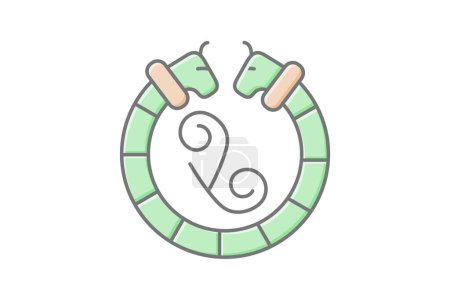 Icono de torc celta, torc, irlandés, símbolo, collar icono de color lineal, icono de vector editable, píxel perfecto, archivo ai ilustrador