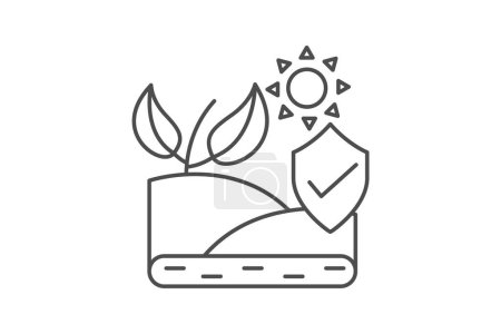 Illustration for Protecting Nature icon, protecting, nature, preservation, conservation thinline icon, editable vector icon, pixel perfect, illustrator ai file - Royalty Free Image