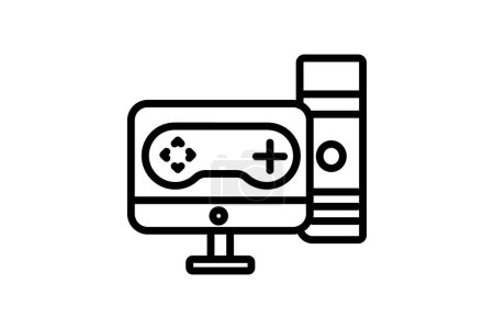 PC Gaming icon, gaming, pc, game, computer line icon, editable vector icon, pixel perfect, illustrator ai file