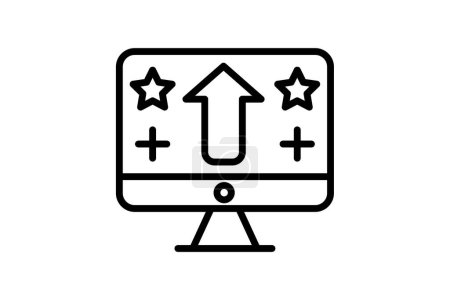 Upgrades icon, gaming, game, improvements, enhancements line icon, editable vector icon, pixel perfect, illustrator ai file