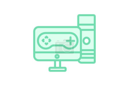 PC Gaming icon, gaming, pc, game, computer duotone line icon, editable vector icon, pixel perfect, illustrator ai file