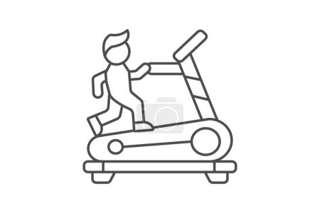 Übungs-Symbol, körperlich, Aktivität, Bewegung, Fitness Thinline-Symbol, editierbare Vektor-Symbol, Pixel perfekt, Illustrator ai-Datei