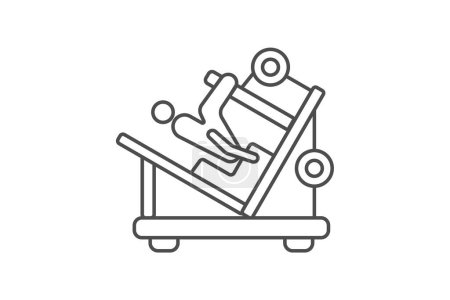 Lower Body Workout-Symbol, Workout, Beine, Glutes, Quads Thinline-Symbol, editierbare Vektor-Symbol, Pixel perfekt, Illustrator ai-Datei