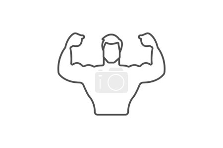 Ganzkörper-Workout-Symbol, Workout, Übung, Routine, Fitness-Thinline-Symbol, editierbares Vektorsymbol, Pixel perfekt, Illustrator ai-Datei
