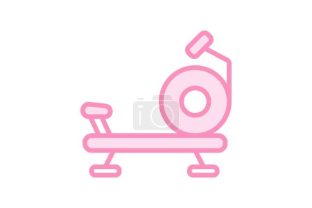Illustration for Rowing Machine icon, machine, rower, cardio, workout duotone line icon, editable vector icon, pixel perfect, illustrator ai file - Royalty Free Image