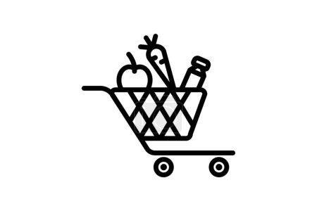 Cart icon, shopping cart, order cart, checkout cart, cart items line icon, editable vector icon, pixel perfect, illustrator ai file