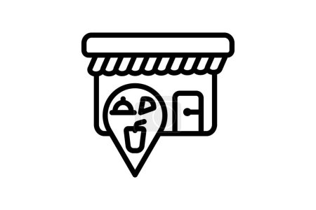 Restaurant Locator icon, find restaurants, locate restaurants, restaurant search, restaurant finder line icon, editable vector icon, pixel perfect, illustrator ai file