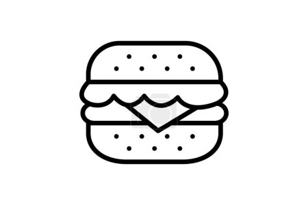 Illustration for Burgers icon, burger joint, burger restaurant, burger bar, burger menu line icon, editable vector icon, pixel perfect, illustrator ai file - Royalty Free Image