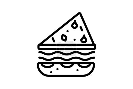 Téléchargez les illustrations : Icône sandwichs, sandwichs, épicerie fine, sous, icône de ligne hoagie, icône vectorielle modifiable, pixel parfait, fichier ai illustrateur - en licence libre de droit