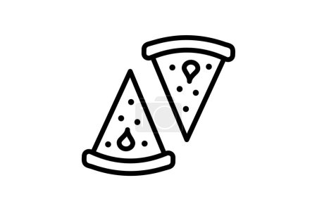 Illustration for Pizza icon, pizzeria, pizza delivery, pizza takeaway, pizza menu line icon, editable vector icon, pixel perfect, illustrator ai file - Royalty Free Image