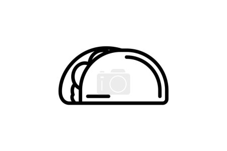 Icono de comida mexicana, cocina mexicana, restaurante mexicano, menú mexicano, icono de línea de platos mexicanos, icono de vector editable, píxel perfecto, archivo ai ilustrador