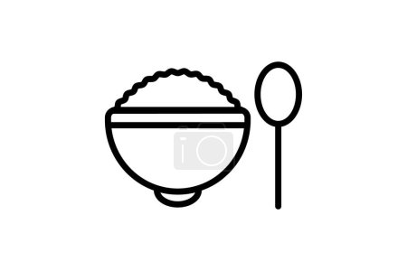 Téléchargez les illustrations : Icône déjeuner, déjeuner, repas de midi, options déjeuner, icône de ligne de menu déjeuner, icône vectorielle modifiable, pixel parfait, fichier ai illustrateur - en licence libre de droit