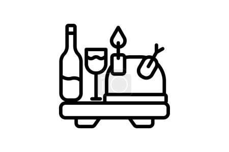 Illustration for Dinner icon, evening meal, supper, dinner options, dinner menu line icon, editable vector icon, pixel perfect, illustrator ai file - Royalty Free Image