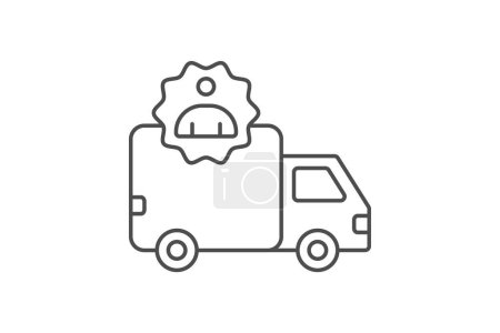 Delivery Driver icon, driver, courier, delivery person, delivery agent thinline icon, editable vector icon, pixel perfect, illustrator ai file