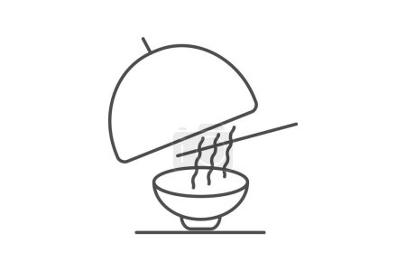 Icono de cocina, cocina de alimentos, cocina culinaria, cocina internacional, cocina global icono de línea delgada, icono de vector editable, píxel perfecto, ilustrador ai archivo