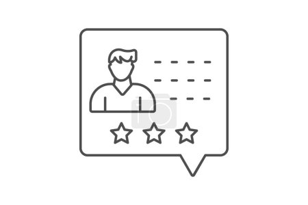 Illustration for Ratings and Reviews icon, customer ratings, customer reviews, star ratings, product ratings thinline icon, editable vector icon, pixel perfect, illustrator ai file - Royalty Free Image