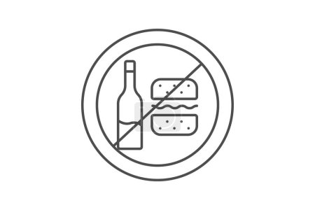 Illustration for Dietary Restrictions icon, dietary preferences, dietary needs, dietary requirements, special diets thinline icon, editable vector icon, pixel perfect, illustrator ai file - Royalty Free Image