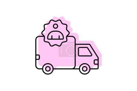 Delivery Driver icon, driver, courier, delivery person, delivery agent color shadow thinline icon, editable vector icon, pixel perfect, illustrator ai file