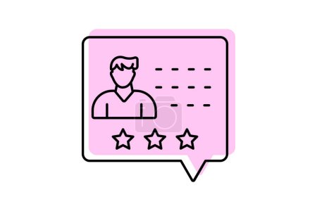 Illustration for Ratings and Reviews icon, customer ratings, customer reviews, star ratings, product ratings color shadow thinline icon, editable vector icon, pixel perfect, illustrator ai file - Royalty Free Image