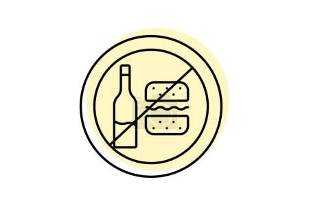 Illustration for Dietary Restrictions icon, dietary preferences, dietary needs, dietary requirements, special diets color shadow thinline icon, editable vector icon, pixel perfect, illustrator ai file - Royalty Free Image
