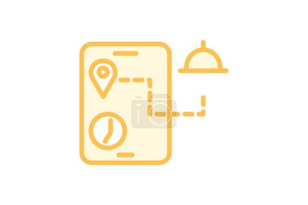 Tracking icon, order tracking, delivery tracking, package tracking, shipment tracking duotone line icon, editable vector icon, pixel perfect, illustrator ai file