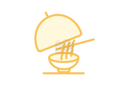 Icono de cocina, cocina de alimentos, cocina culinaria, cocina internacional, cocina global icono de línea de duótono, icono de vector editable, píxel perfecto, ilustrador ai archivo