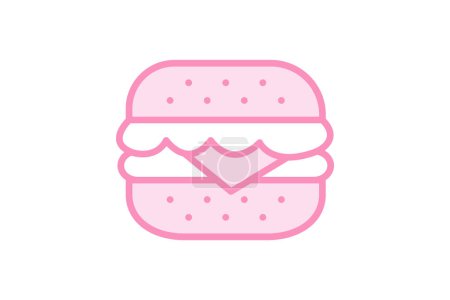 Illustration for Burgers icon, burger joint, burger restaurant, burger bar, burger menu duotone line icon, editable vector icon, pixel perfect, illustrator ai file - Royalty Free Image