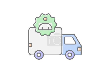 Delivery Driver icon, driver, courier, delivery person, delivery agent lineal color icon, editable vector icon, pixel perfect, illustrator ai file