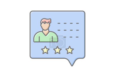 Illustration for Ratings and Reviews icon, customer ratings, customer reviews, star ratings, product ratings lineal color icon, editable vector icon, pixel perfect, illustrator ai file - Royalty Free Image