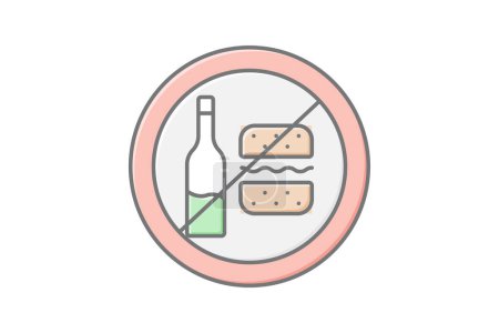 Illustration for Dietary Restrictions icon, dietary preferences, dietary needs, dietary requirements, special diets lineal color icon, editable vector icon, pixel perfect, illustrator ai file - Royalty Free Image