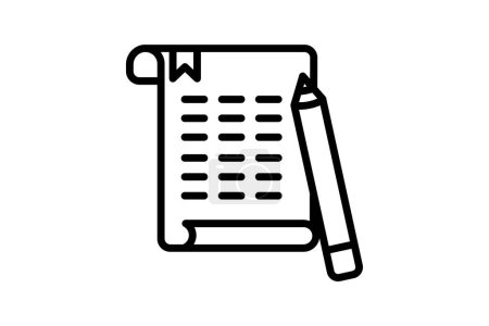 Hausaufgaben-Symbol, Aufgaben, Aufgaben, Projekte, Übungen Zeilensymbol, editierbare Vektor-Symbol, Pixel perfekt, Illustrator ai-Datei